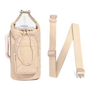 PLNBFG with Strap Water Bottle Holder Bag Water-resistant Large Capacity Insulating Cup Sleeve  Portable Crossbody Bag for Women