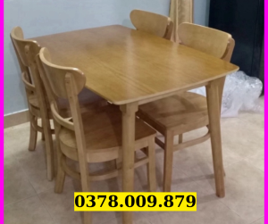 Bộ bàn ăn 4 ghế - bàn ăn gỗ full ghế mango mặt gỗ ngẫu nhiên - item hàng hiệu bh 12 tháng - Bàn Ăn Ngọc Mai