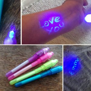 🔥Cadia👍 Invisible Ink Pen Spy Pen Built with UV Light LED Blacklight Magic Marker for Secret Message Kids School Gift