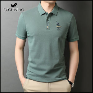 FUGUINIAO Fashion Mens Business Casual Polo Shirt High Quality Mens Short Sleeve Casual T-Shirt Polo Shirts