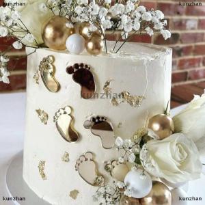 [COD] kunzhan 6pcs Baby Shower Acrylic Cake Topper Baby Feet Cake Decoration Oh Baby Gender Reveal 1st Birthday Party Boy And Girl