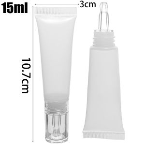 10/15ml Cosmetic Soft Tubes Hyaluronic Acid Dropper Empty Bottle Sunscreen Cream Lotion Liquid Foundation Refillable Bottles