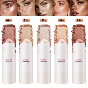 ADAM Bền lâu Thỏi phấn tạo khối cho 5 màu sắc Độ che phủ trung bình Trang điểm tạo khối khuôn Lớp hoàn thiện bóng nước Thỏi son má hồng Dụng cụ trang điểm