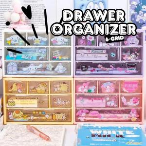BoHaus Kotak Penyimpanan Kartun Lucu Pengatur Laci Kawaii Character Design Multi Compartment Stationery Holder Drawer Organizer 6 Grid Cute Desktop Storage Box Office School Supplies Container Case Desk Accessories Organization Solution AOR