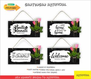 Hiasan Dinding Tanaman Artificial Rak Pot 3d Vertical Garden Unik Gantung Tempel bingkai kayu dekorasi rumah