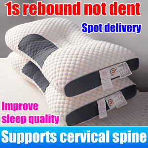 🛌in-stock fast delivery🛌 Orthopedic Pillows Microfiber lining bolsters for neck support side sleepers adult to help sleep blend latex fiber filling protect spine Memory Foam Pillow Super Ergonomic Neck Pillow Goose Down Pillow