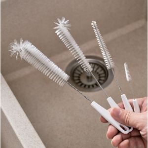 Long-Handle Hard-Bristle Spout & Nipple Brush – Narrow Bottle & Teapot Cleaner