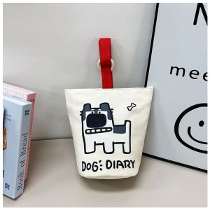 canvas bag office worker tote bag bucket cute bag上班族便携手提袋帆布水桶包可爱水桶型手拎便当包宝妈外出手提包