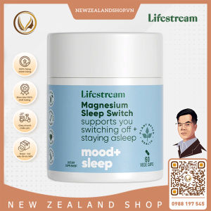 Viên uống hỗ trợ giấc ngủ ngon giảm căng thẳng Lifestream Magnesium Sleep Switch 60 viên