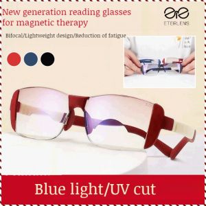 Frameless Reading Glasses Block Harmful Blue Light Middle-aged and Elderly Reading Glasses for Near and Far Vision