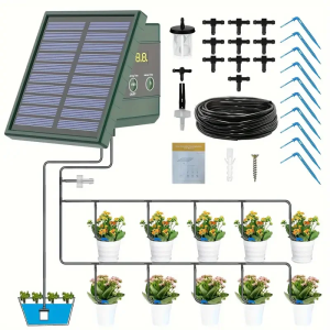 Home Taste 1pc DIY Solar-Powered Automatic Drip Irrigation System for Raised Beds Greenhouses Vegetable Gardens Balcony Hanging Plants