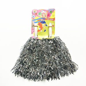 Moda Cheerleader Metallic Foil PomPoms with Handle for Sports Cheers Ball Dance Fancy Dress Night Party