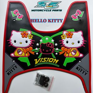 Thảm Lót Sàn Xe Vision Hình DORAEMON VÀ HELLO KITTY  Chất Liệu Cao Su Dẽo Màu Viền Ngẫu Nhiên