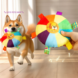 Đồ chơi cho chó đĩa bay bằng bông kèm chuông lục lạc "mẫu mới" - Love pets shop