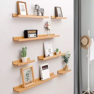Kệ Gỗ treo tường phong cách Hàn Quốc-Kệ sách gắn tường decor nhà cửa rộng 15cm Tặng Kèm vít nở