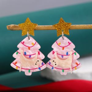 MUNCHX Hình dáng dễ thương. Bông tai hình mèo Phong cách hoạt hình Chất liệu acrylic. Bông tai dạng đinh Tinh tế In ấn sống động Bông tai hình ngôi sao. Trang phục nữ