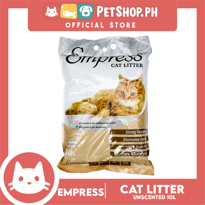Empress Cat Litter 10 Liters (Unscented) Strong Clumping, Eliminates