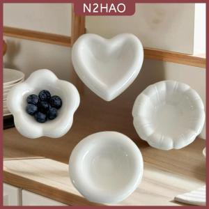 N2HAO Ketchup gốm nước sốt bát trắng Gia vị món ăn Mini mật ong giấm món ăn GRAVY ngâm bát đồ trang sức hiển thị