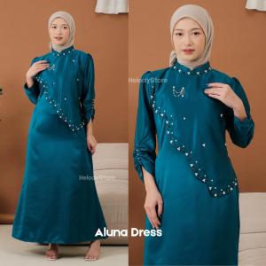 ZUMARA- Aluna dress Dress Satin Velvet Mix Tile Squin Premium // Dress Pesta Wanita Jumbo  M L XL XXL // Gamis Kondangan Wanita Terbaru 2025 // Fashion Wanita Muslimah // Busana Muslim Wanita Dewasa // Baju Wanita Remaja Populer