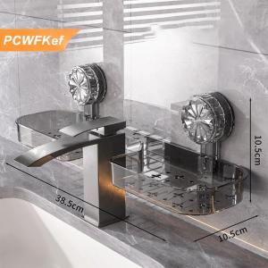 【PCWFKef】 Chậu rửa chén hút giá treo tường giá lưu trữ không đục lỗ có thể tháo rời có thể giặt được Giá đỡ chịu lực Kệ Acrylic không đục lỗ