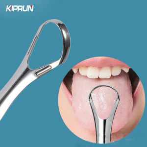 KIPRUN Tongue Scraper Stainless Steel Oral Tongue Cleaner Medical Mouth Brush Reusable Fresh Breath Maker