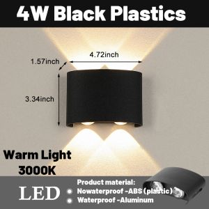 Aluminium Led Wall Lamp Wall Light Waterproof IP65 indoor/Outdoor Modern Simple For Garden Gate Yard Balcony Courtyard Bedroom