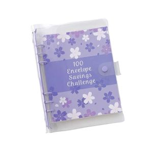 FOUNDTWO Quản lý tài chính Thử thách tiết kiệm 100 phong bì Tiết kiệm tiền 100 phong bì Sổ tay tiết kiệm tiền Có thể tháo rời Hoa anh đào Người tổ chức kế hoạch Cô gái chàng trai