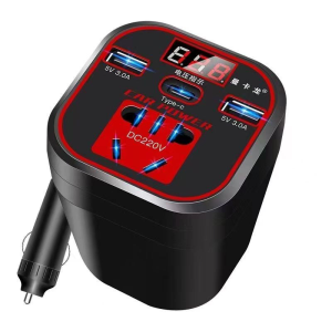 XYKJ Inverter Mobil Charger Mobil 200 Watt 12v to 220v Universal Mobil Truk Chargeran HP Pengisian Cepat 2USB+Type C
