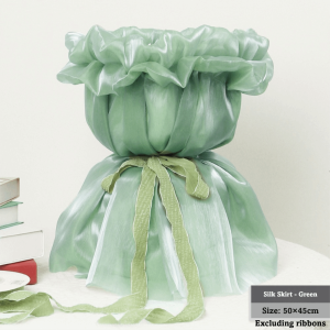 JING 50×45 cm Flower Wrapping Paper Elastic Trim Silk Tulle Bouquet Wrapping Paper Princess Dress Style Floral Yarn Silk Flower Wrapping Paper for Bouquet Packaging