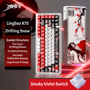 Lingbao K75 Mechanical Keyboard 75% Compact Layout Hot-Swappable Switches RGB Backlit Tri-Mode PBT Keycaps