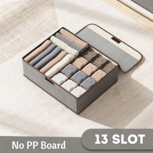 Multifunctional Storage Box with Handle Home Foldable Underwear Storage Organizer Divided Visual Wardrobe Storage 13/17 Grids