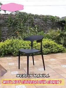 Bull horn plastic chair/backrest/household chair/plastic dining chair/stool/large stall chair