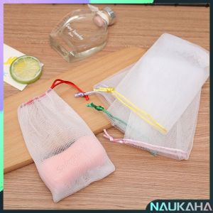 N.K. 10Pcs Handmade Bath Soap Bubble Mesh Bags / Exfoliating Cleaning Facial Soap Net (Random Color)