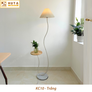 Đèn đứng decor HUTA Light For Life KC10 thân kim loại kết hợp bàn cafe ánh sáng vàng bóng led tiết kiệm điện năng bảo hành 24 tháng