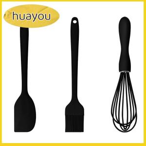 huayou 3PCS SET Silicone Baking Set Cake Cream Spatula Scraper Kitchen Household Egg Whisk Barbecue Oil Brush Gadget Kitchen Supplies