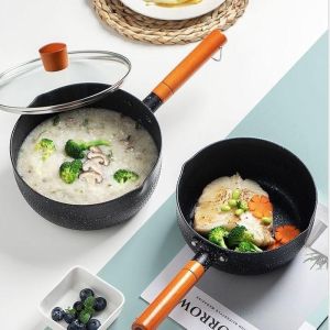 16/22CM Caserole Pots with Lid Non Stick Soup Pot for Induction Cooker Milk Pots