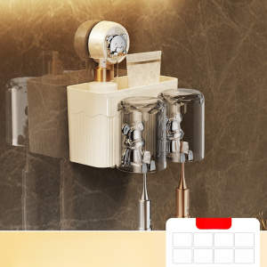 Hanging Toothbrush Organizer Suction Cup Bathroom