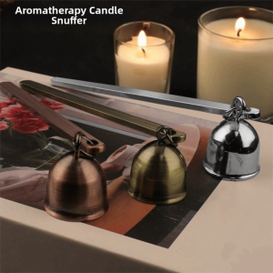 FOUNDTWO Stainless Steel Candle Extinguisher Long Handle Retro Candle Flame Snuffer Rust-Proof Bell Shape Candle Wicks Cover Home Decor