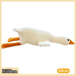 [Hilldora] Tie-Dyed Colorful White Goose Leg-Clamping Plush Toy Goose Doll Washable And Detachable For Sleeping