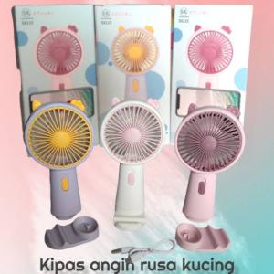 Kipas Angin  Portable LED USB Stand Mini Fan Genggam Karakter