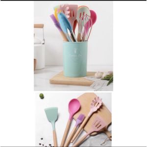 COD SUTIL SENDOK MASAK SILICONE KITCHEN UTENSILS SET 12 PCS/SET READY