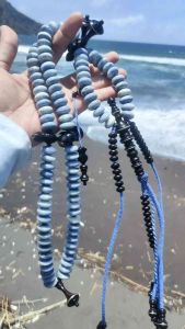 TASBIH TIJANI BATU PERMATA MARJAN BIRU KOMBINASI YUSER ASLI