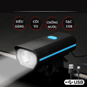 Đèn Xe Đạp Thể Thao Nhiều Chế Độ Sáng Có Còi Pin Sạc USb Chống Nước - CY858