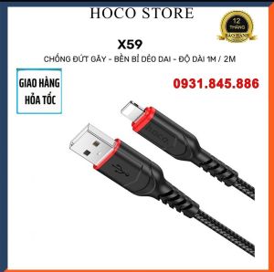 Dây Sạc Iphone Chống Đứt Gẫy Hoco X59 Bền Bỉ Dẻo Dai Công Suất 2.4a Độ Dài 1m Cho Ip6 Plus 6s Plus 7 Plus 8 Plus Xs Max 11 12 13 14 promax.