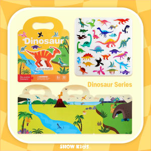 สมุดสติ๊กเกอร์พกพาสำหรับเด็ก แปะซ้ำได้ กันน้ำ เสริมความรู้ ฝึกสมอง สติ๊กเกอร์เสริมทักษะ ของเล่นเด็ก