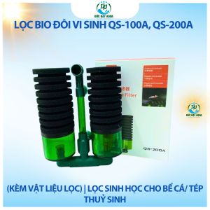 Lọc Bio Đôi vi sinh QS-100A QS-200A (kèm vật liệu lọc) | Lọc sinh học cho bể cá/ tép thuỷ sinh