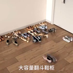 💗Ready Stock💗Cream-style Ultra-thin Shoe Cabinet/Cream White Porch Cabinet/Shoe Rack/Home Tipping Bucket Storage Cabinet