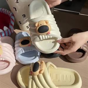 [Free Shipping] Cartoon Casual Student Slippers Thick-Soled EVA Outdoor Slippers For Dorms Bathrooms And Showers WomenS Style