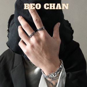 Nhẫn Nam TIN Ring lưỡi Lam Màu Bạc Không Gỉ - Nhẫn Thời Trang Nam Cao Cấp Titan Beo Chan