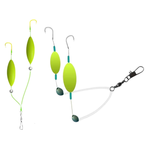 Fishing Rig with Double Hook Saltwater Fishing Rigs with Space Bean Reverse Double Circles Hook Fishing Accessory